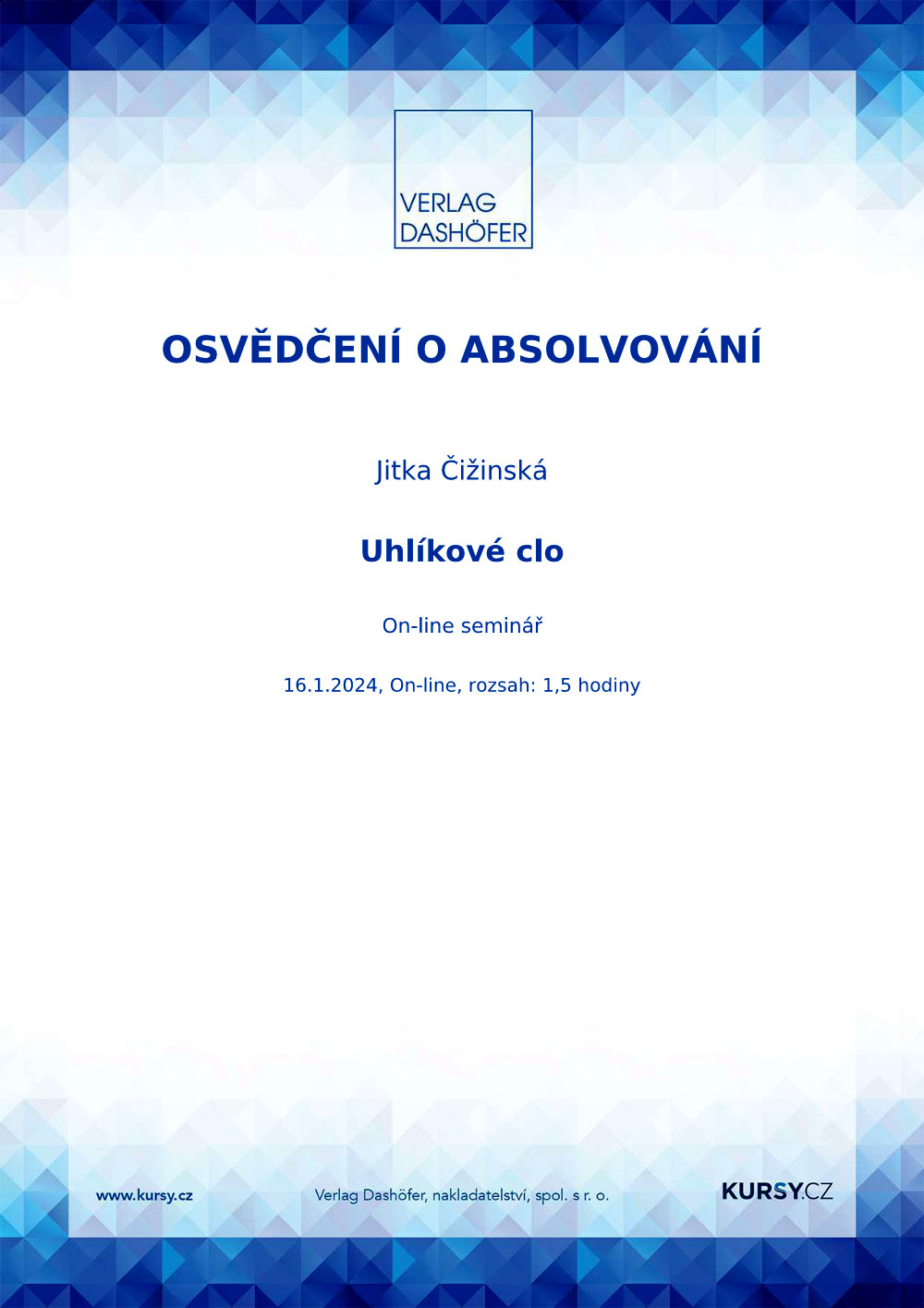 Osvědčení v enviromentální legislativě